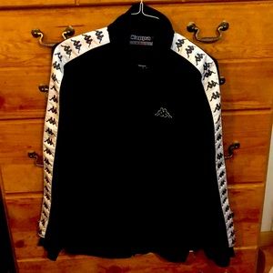 Retro Black Kappa Track Jacket Large